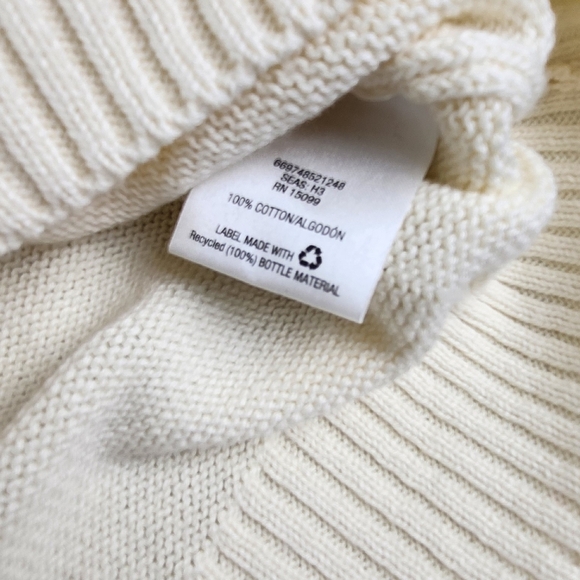 Covington 100% Cotton Cream Colored Pullover Tight Knit Sweater - Men's Large - Picture 5 of 5